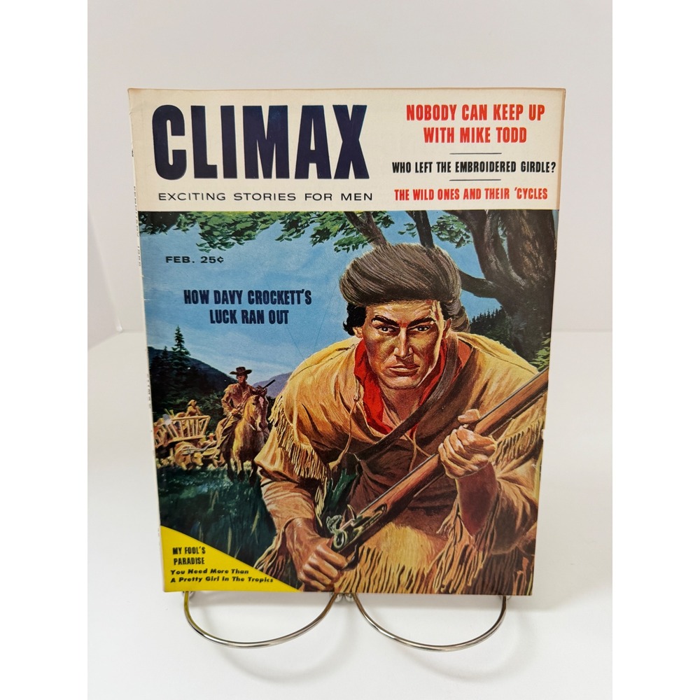 Vintage Climax Magazine February 1958 Davy Crockett Mens Adventure Pulp